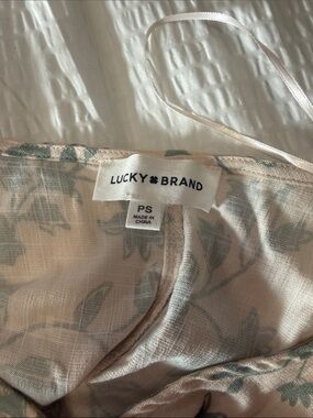 Lucky Brand Pale Pink Floral Slip with Sage Green Print